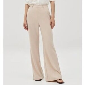LOVE BONITO Pvara Regular Flare Trouser Pants In Nude Women Size 6 Medium Office